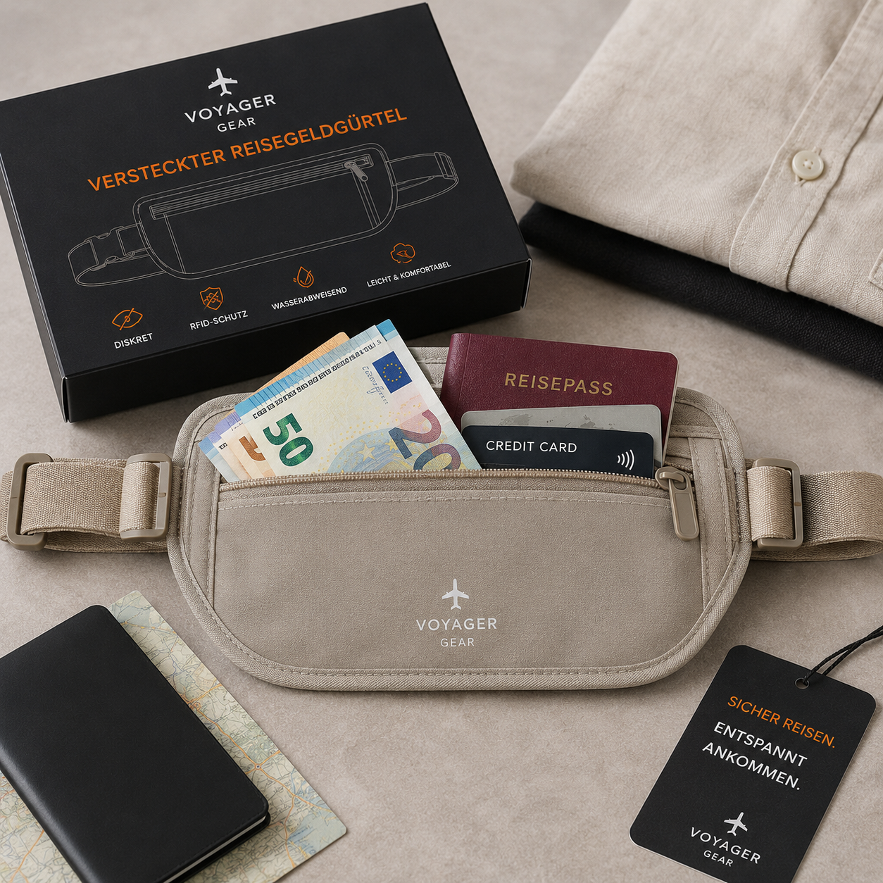Versteckter Reisegeldgürtel