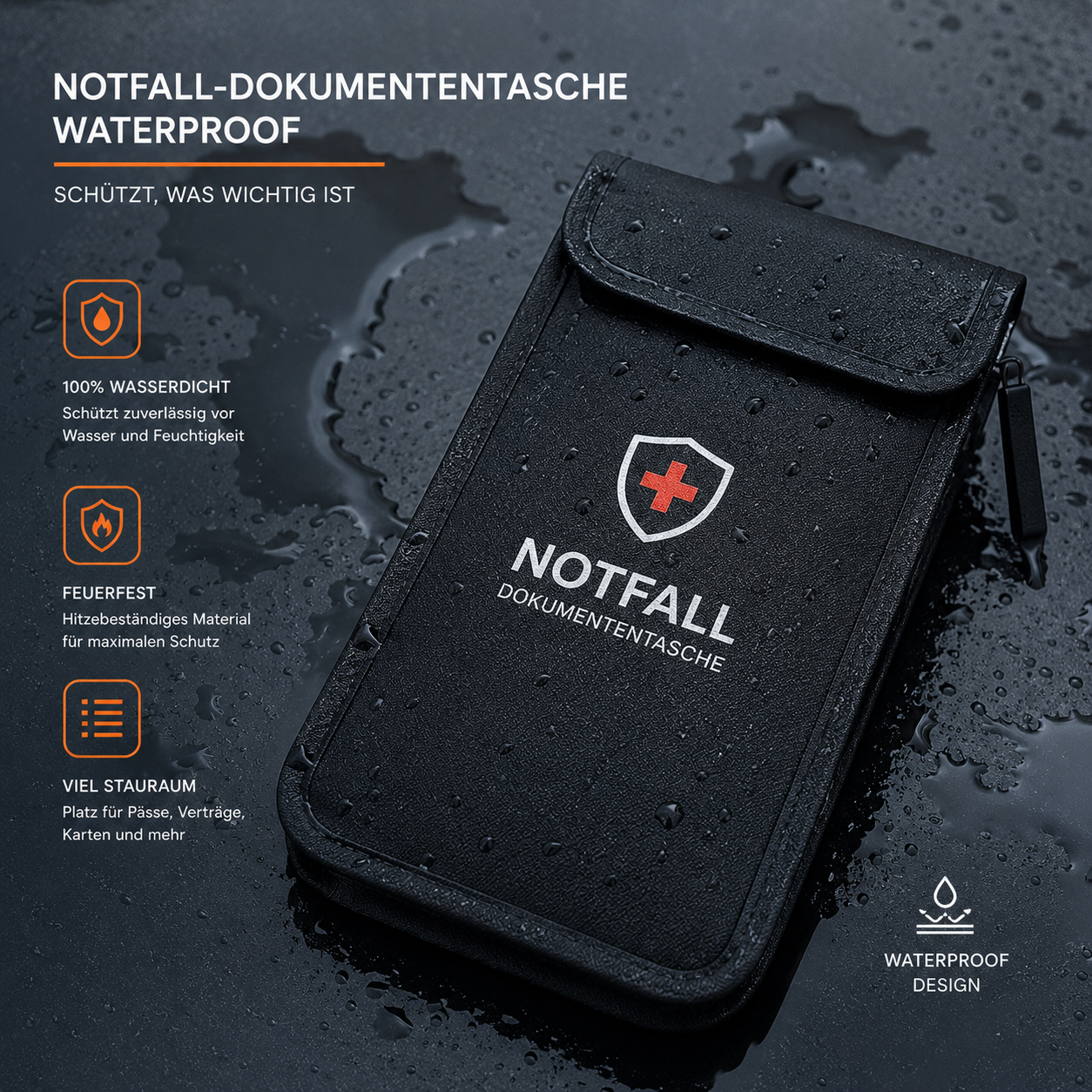 Notfall-Dokumententasche Waterproof